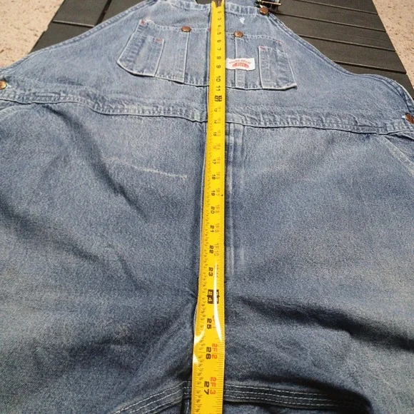 Round House Brand Overalls Men's 48x26 Blue Carpenters Bib Made in USA Vtg JB135 - Picture 11 of 16